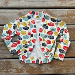 Small Shop and Handmade in Canada Tickee & Moo’s Floral Cardigan - Size 4